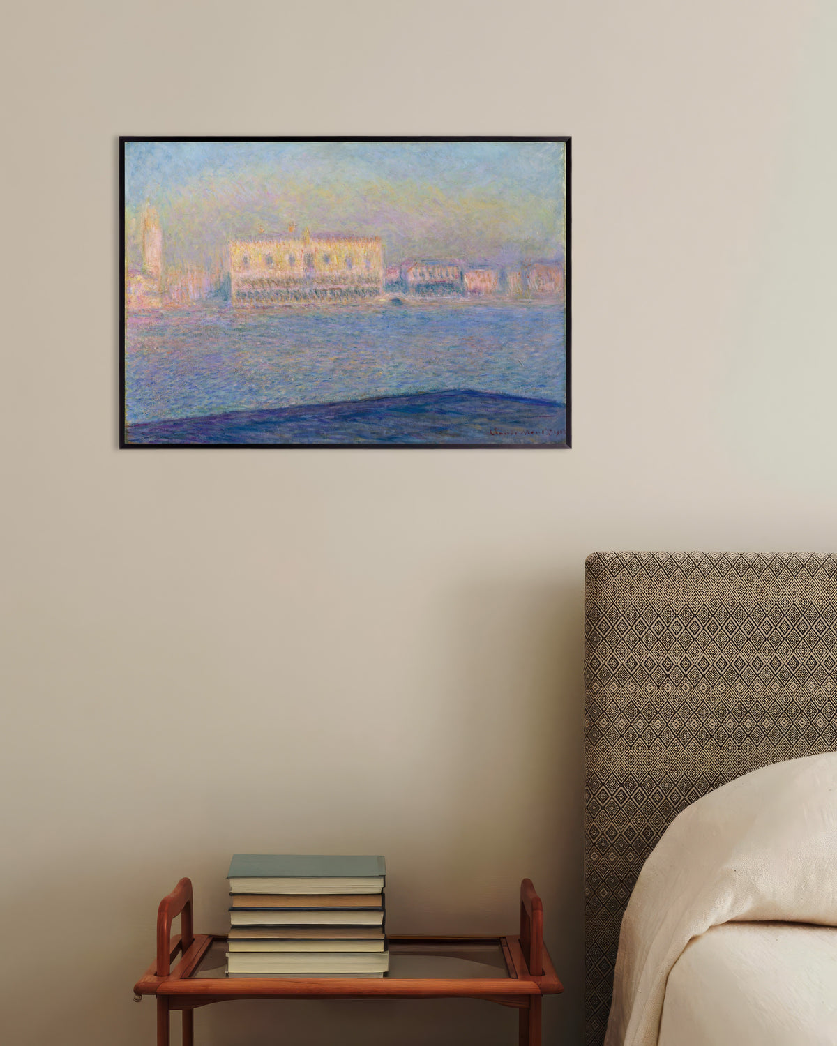 Poster Palazzo Ducale visto da San Giorgio Maggiore (1908) di Claude Monet con cornice in metallo