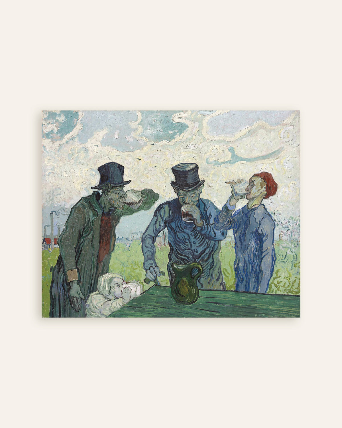 Poster di I bevitori, da Daumier (1890) di Vincent van Gogh, miniatura