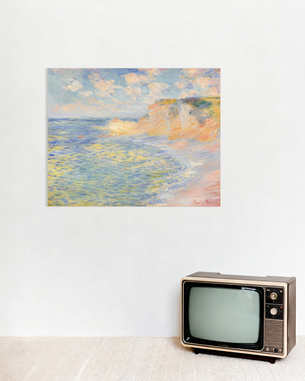 Poster La Falaise d'Amont, Étretat (1885) di Claude Monet