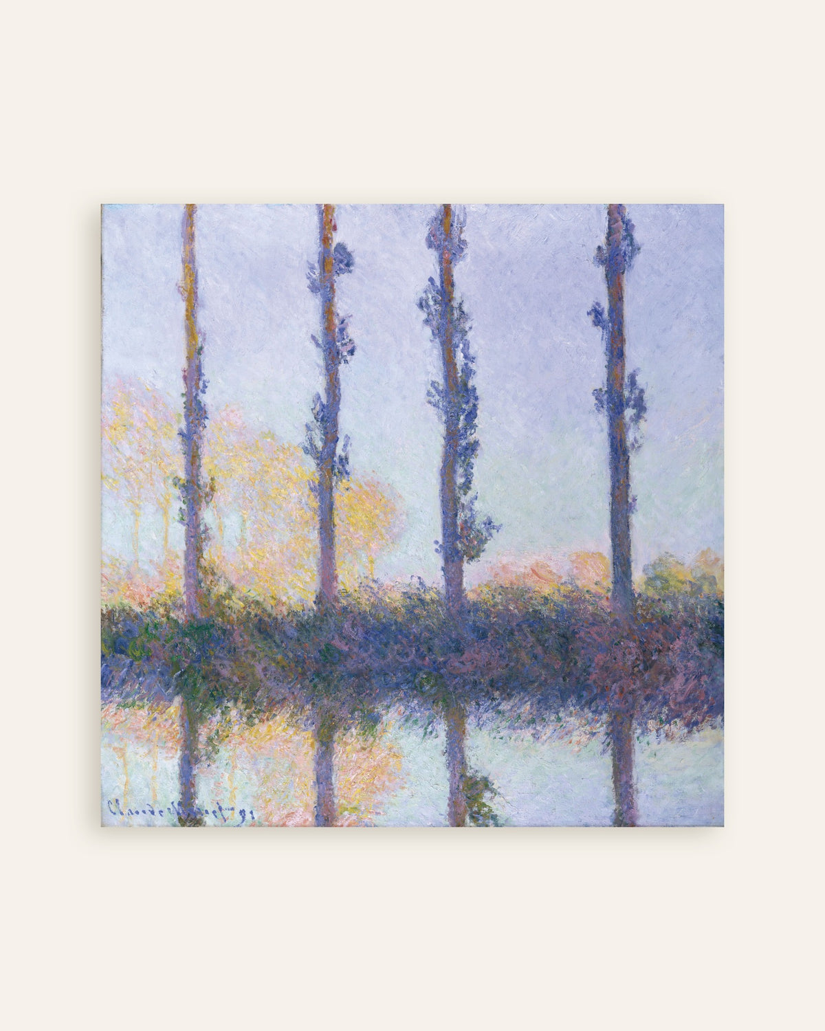 Poster I quattro alberi (1891) di Claude Monet, miniatura