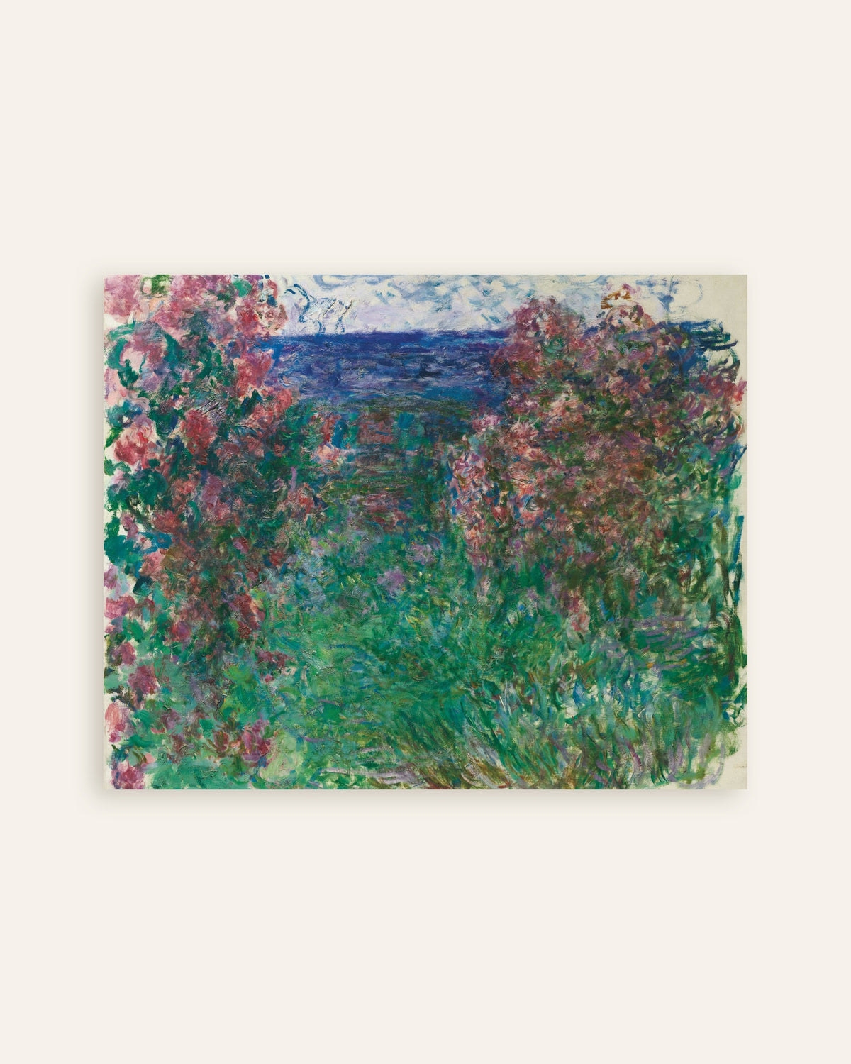 Poster La casa tra le rose (circa 1925) di Claude Monet, miniatura