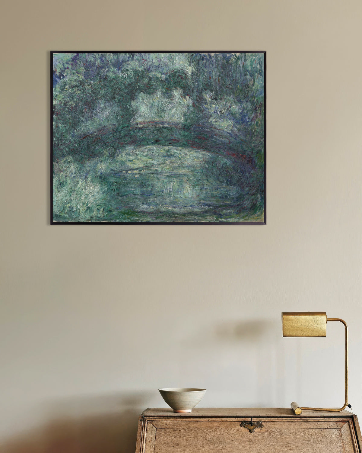Poster Il ponte giapponese (1919–1924) di Claude Monet con cornice in metallo