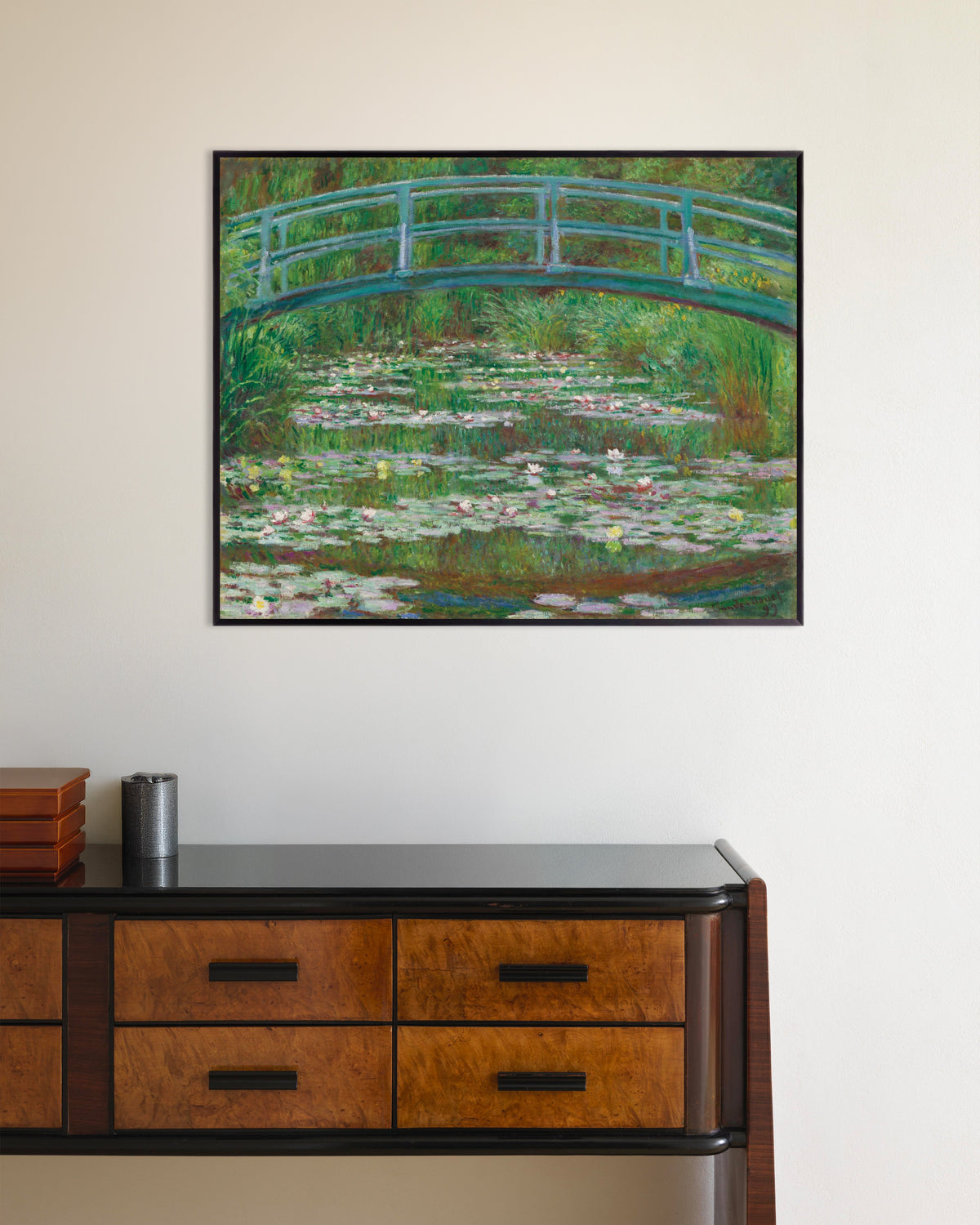 Poster Il ponte giapponese (1899) di Claude Monet con cornice in metallo