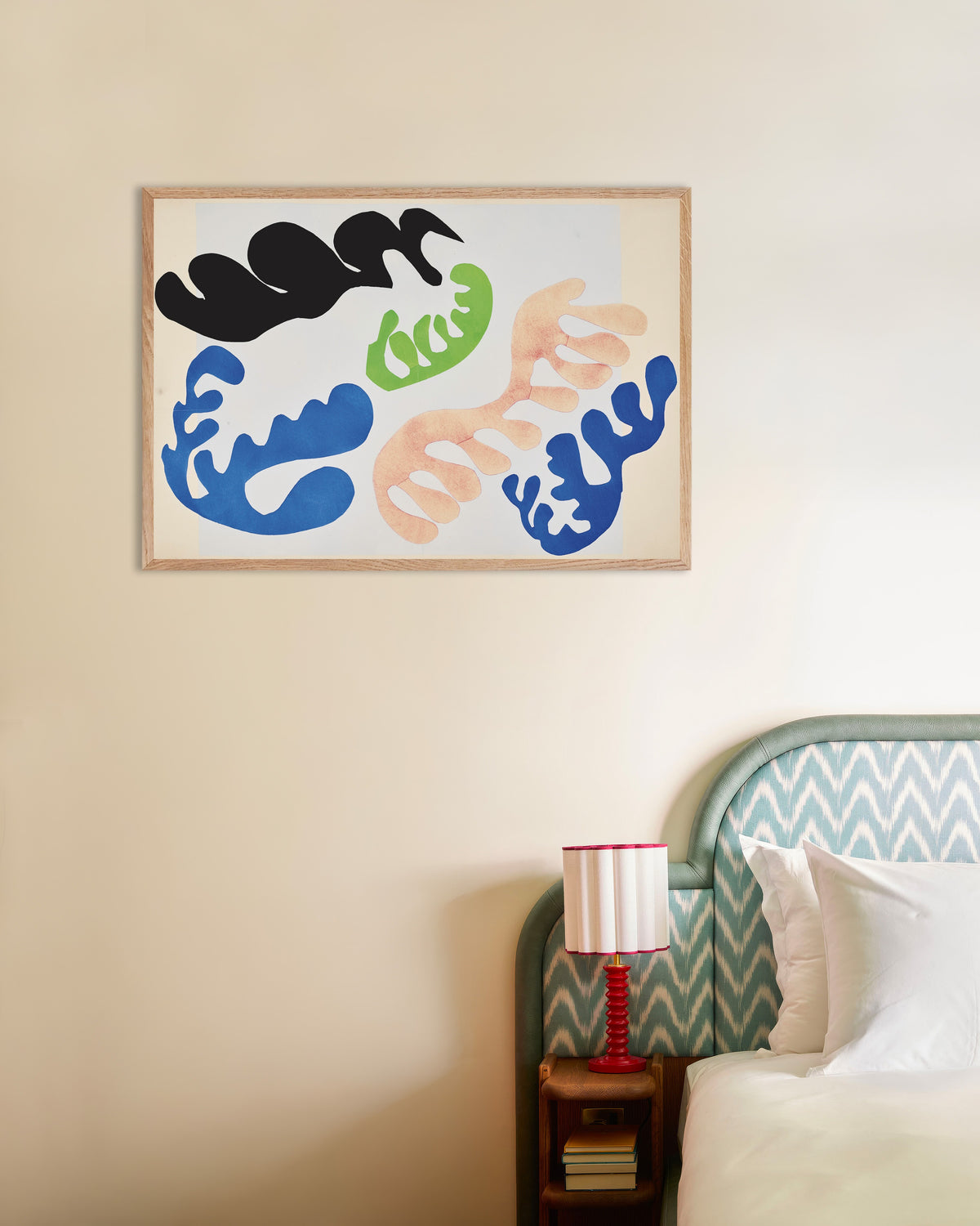 Poster di La laguna blu e corallo (Jazz, 1947) di Henri Matisse, con cornice in legno naturale