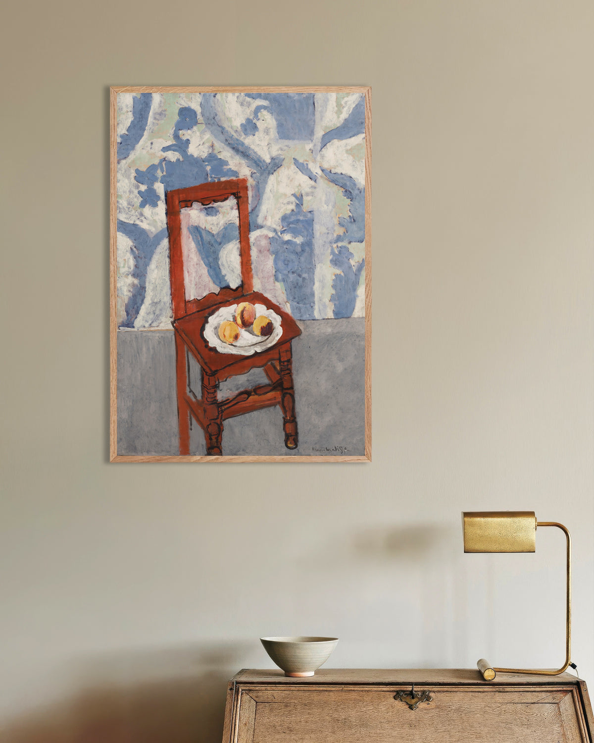 Poster di La sedia Lorraine (1919) di Henri Matisse, con cornice in legno naturale