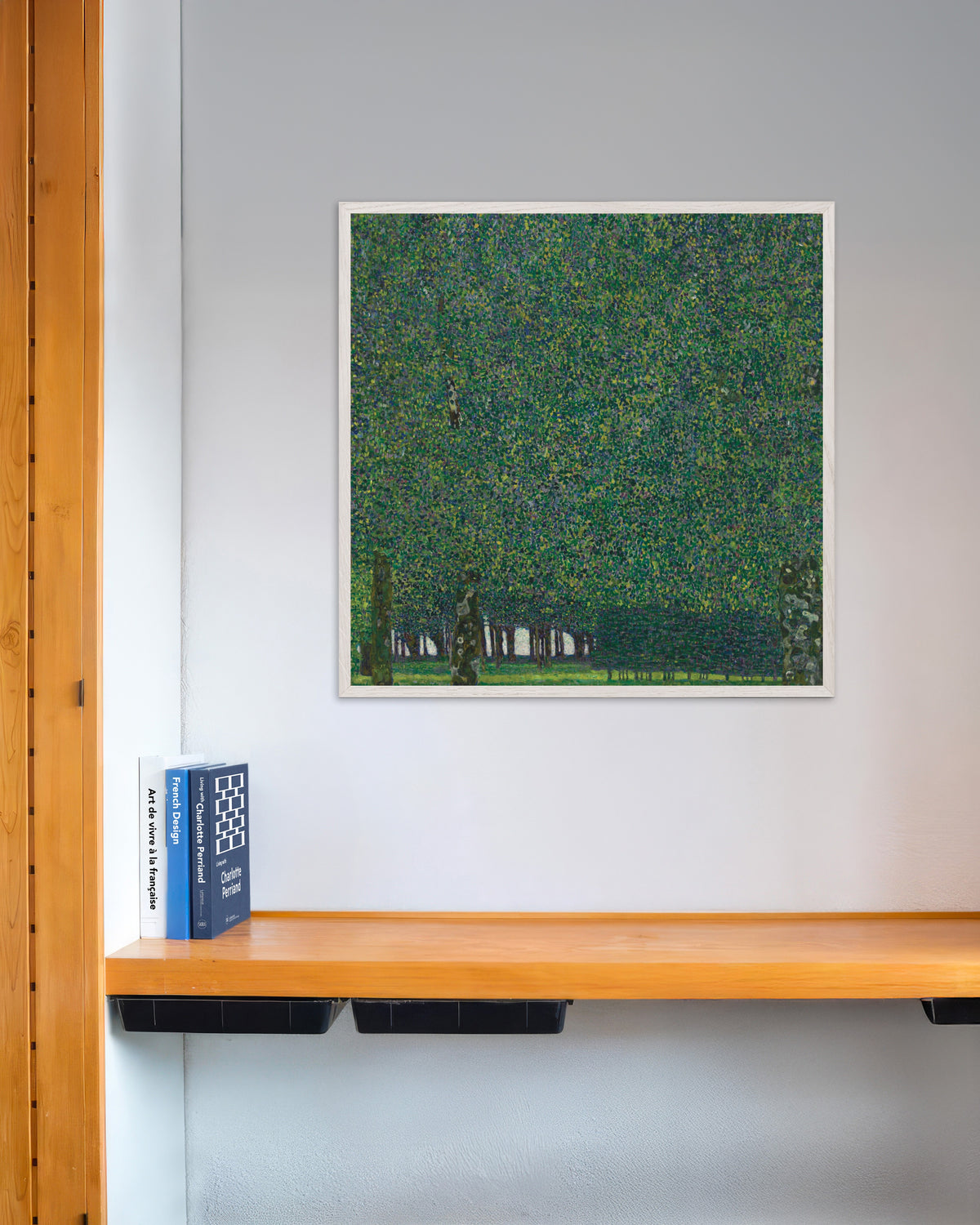 Poster Il parco (circa 1910–1911) di Gustav Klimt con cornice in legno bianco