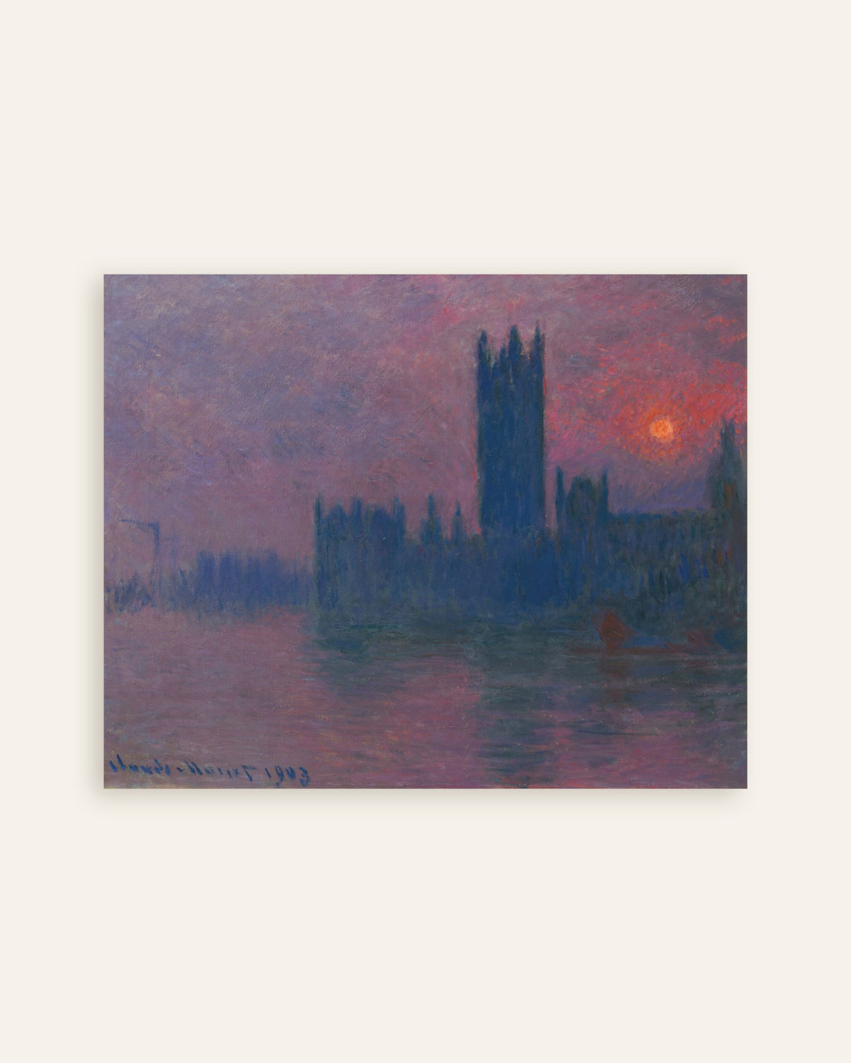 Poster Il Parlamento, sole al tramonto (1900–1903) di Claude Monet, miniatura