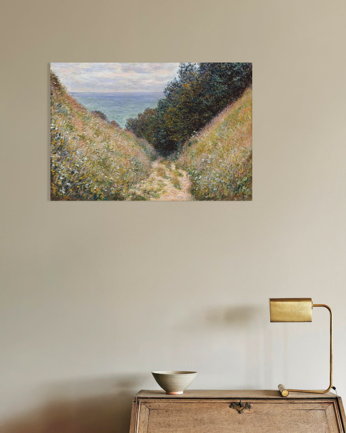 Poster Sentiero della Cavée a Pourville (1882) di Claude Monet