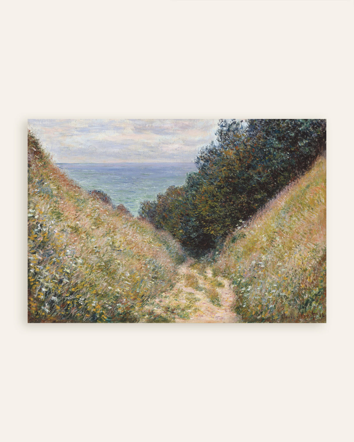 Poster Sentiero della Cavée a Pourville (1882) di Claude Monet, miniatura