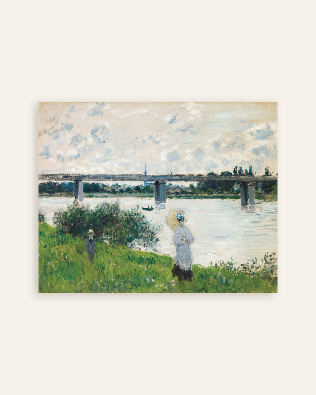 Poster La passeggiata con il ponte ferroviario, Argenteuil (1874) di Claude Monet, miniatura