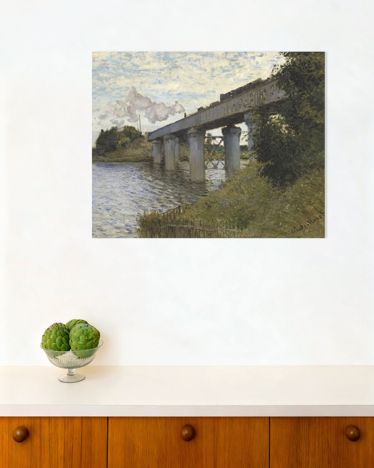 Poster Il ponte ferroviario ad Argenteuil (1873–1874) di Claude Monet
