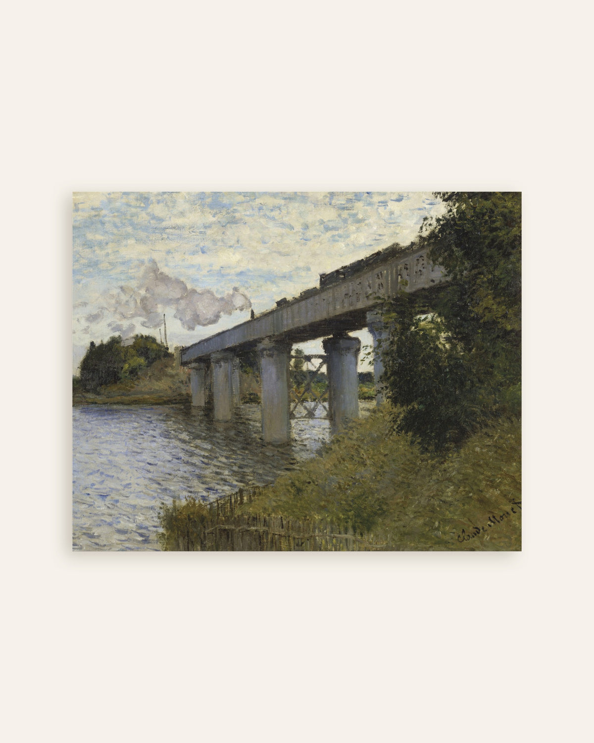Poster Il ponte ferroviario ad Argenteuil (1873–1874) di Claude Monet, miniatura