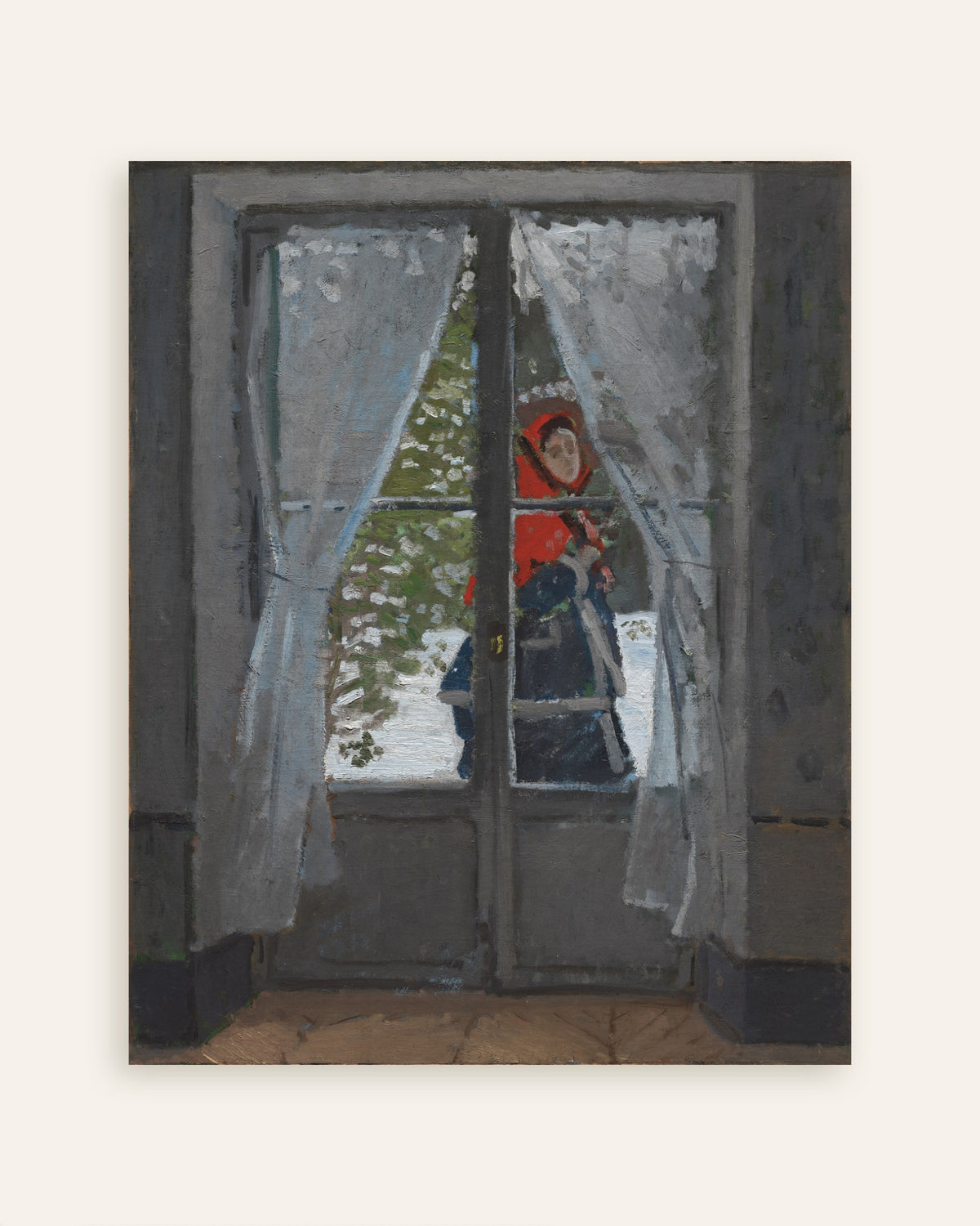 Poster Il fazzoletto rosso (circa 1868–1873) di Claude Monet, miniatura