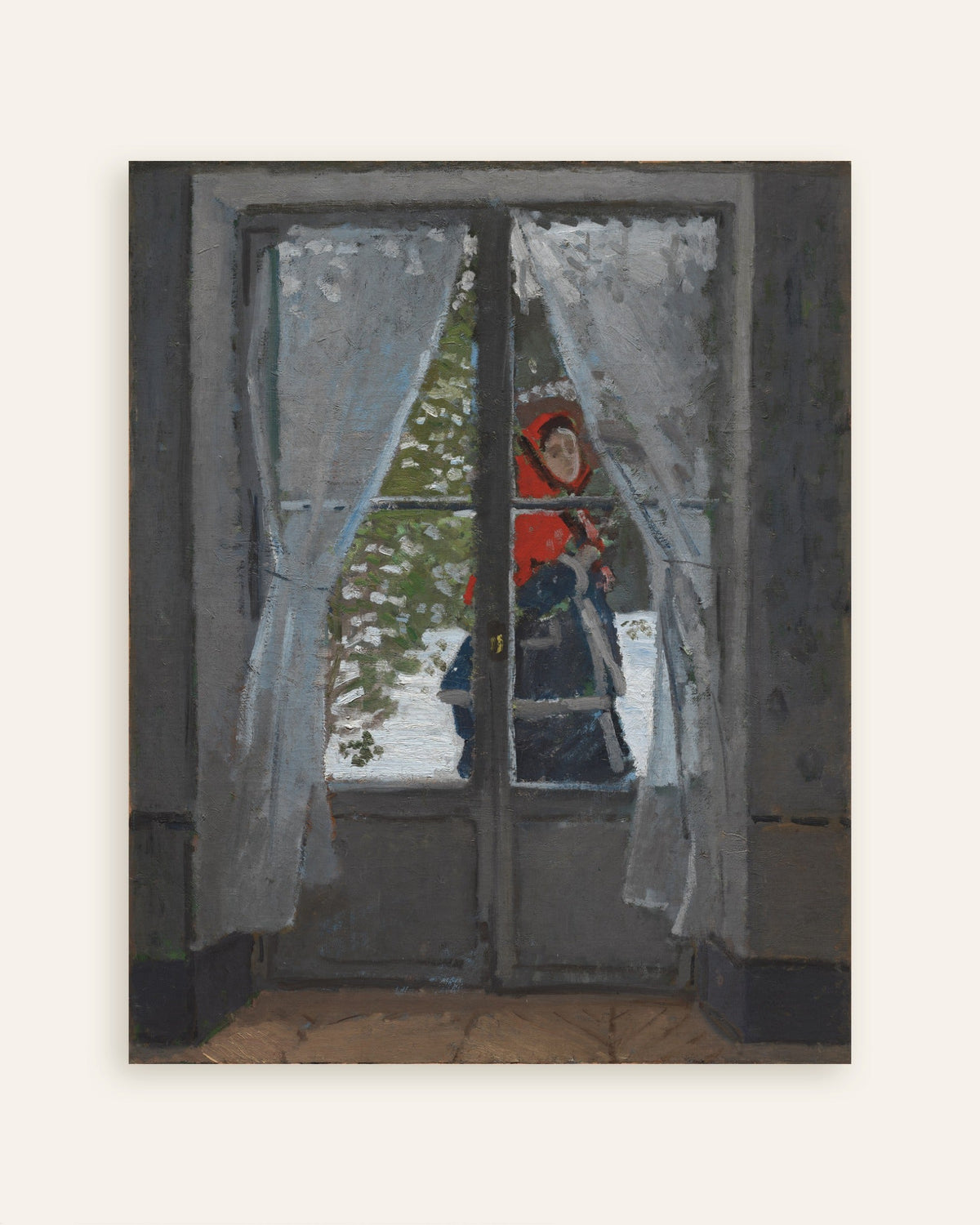 Poster Il fazzoletto rosso (circa 1868–1873) di Claude Monet, miniatura