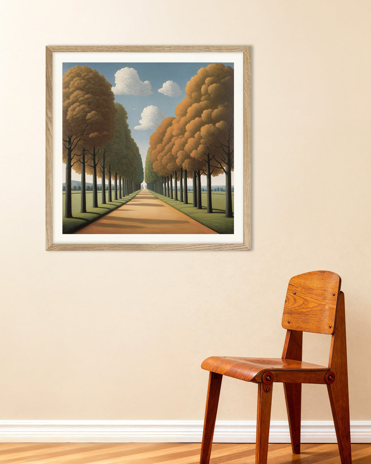 Poster La strada verso l’eternità con cornice in rovere naturale