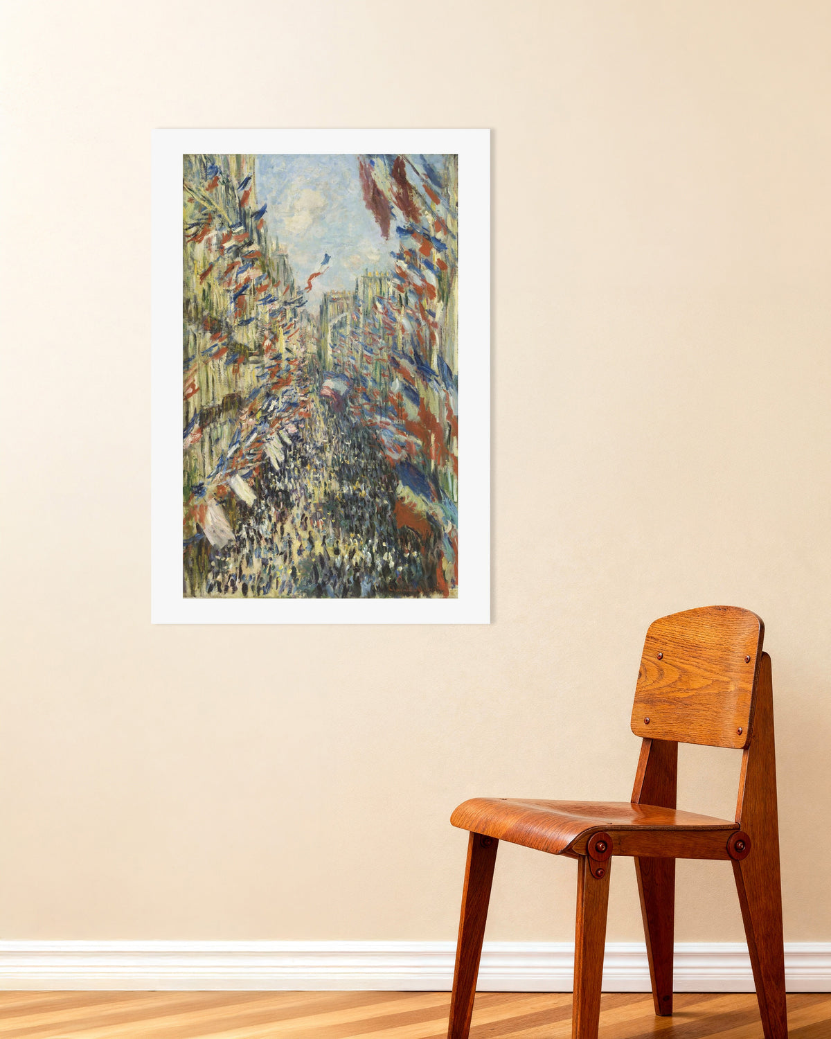 Poster La Rue Montorgueil a Parigi, festa del 30 giugno 1878 di Claude Monet