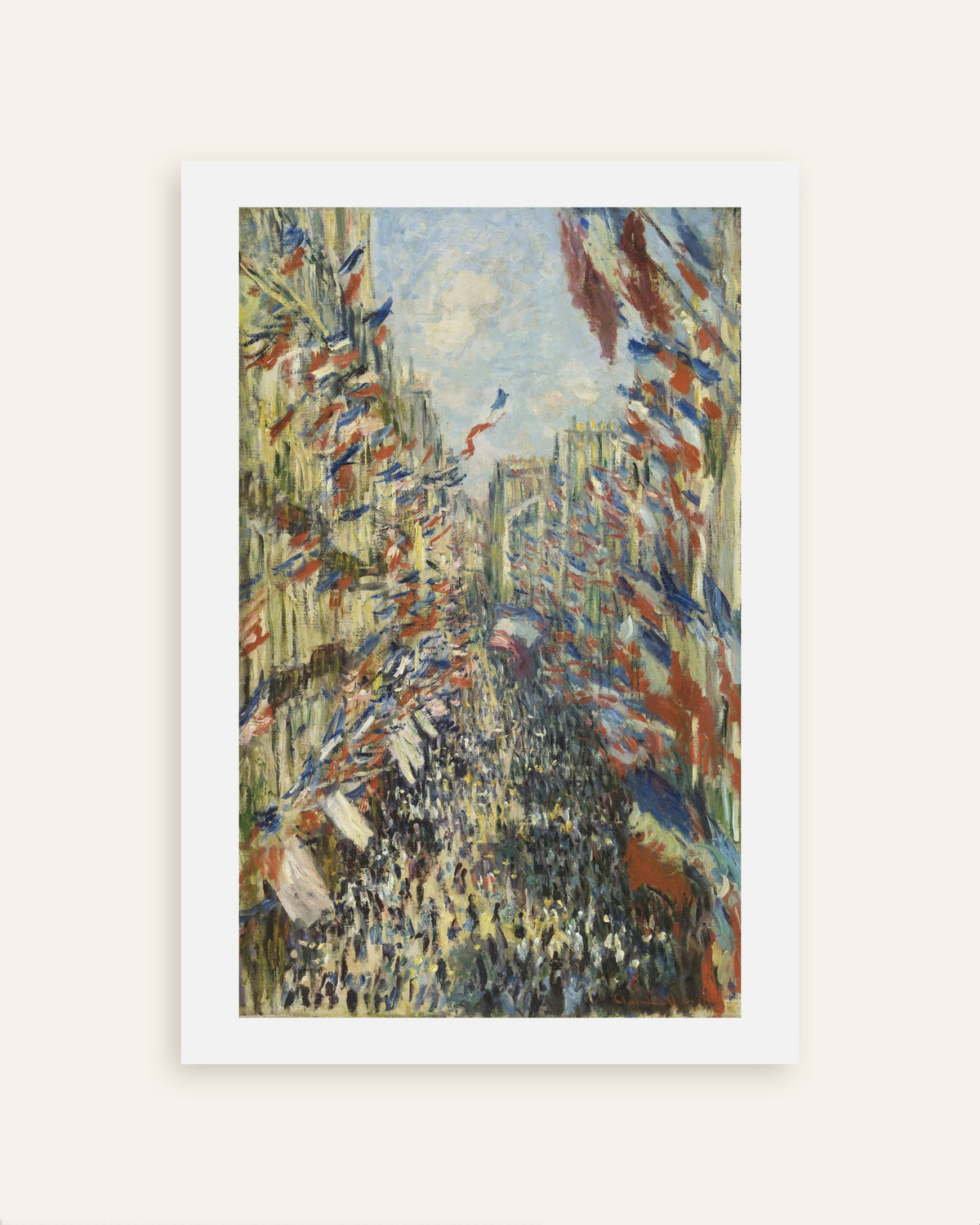 Poster La Rue Montorgueil a Parigi, festa del 30 giugno 1878 di Claude Monet, miniatura