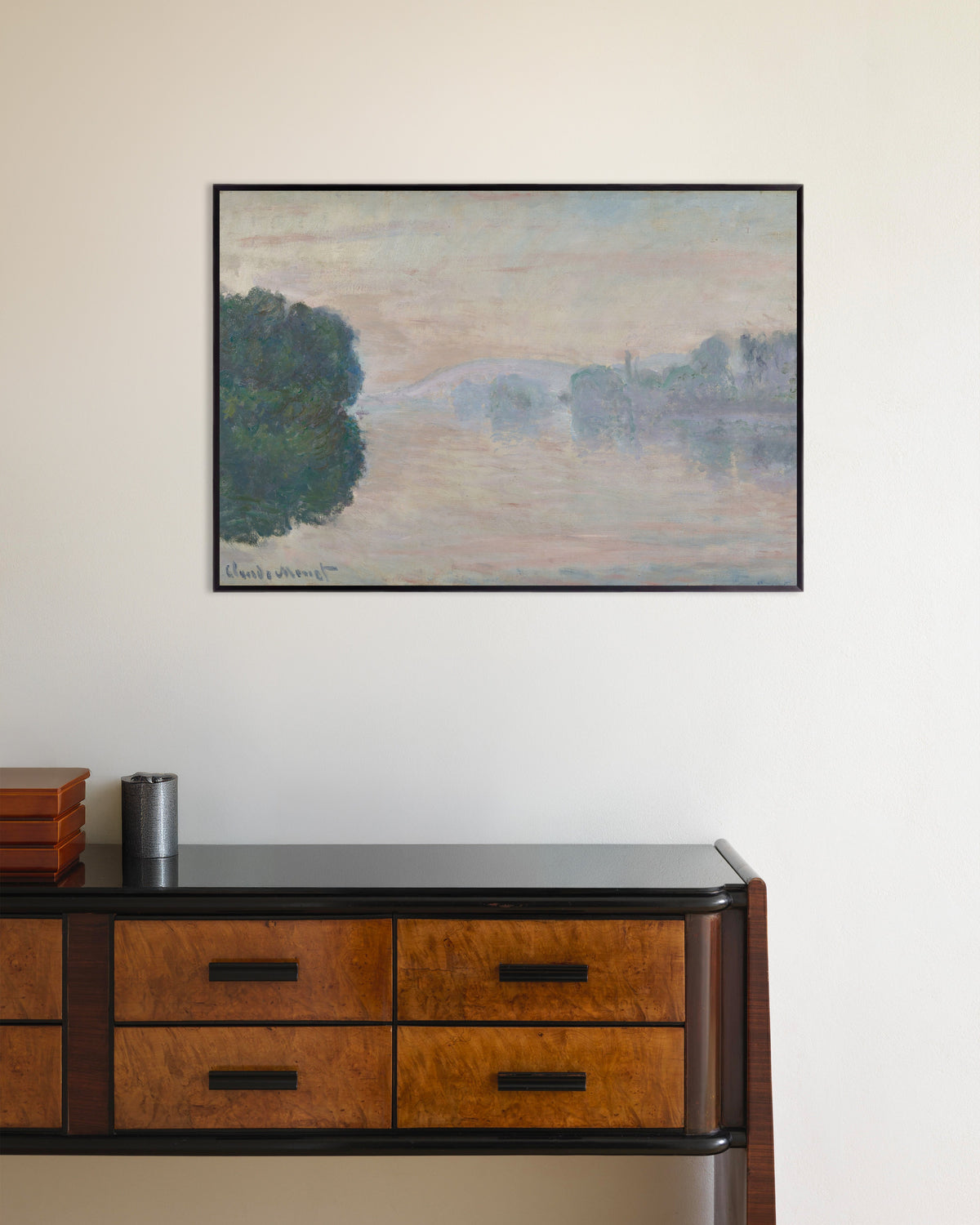 Poster La Senna nella nebbia (1894) di Claude Monet con cornice in metallo