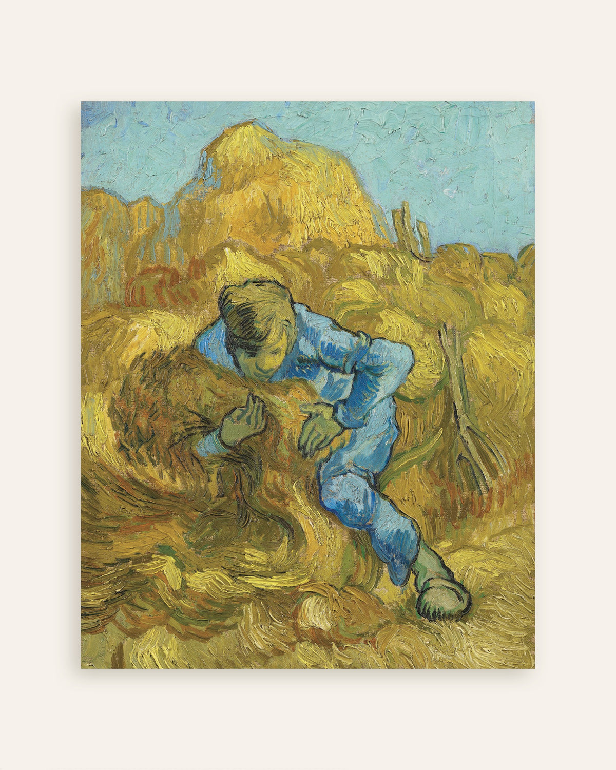 Poster di Il legatore di covoni, da Millet (1889), di Vincent van Gogh, miniatura