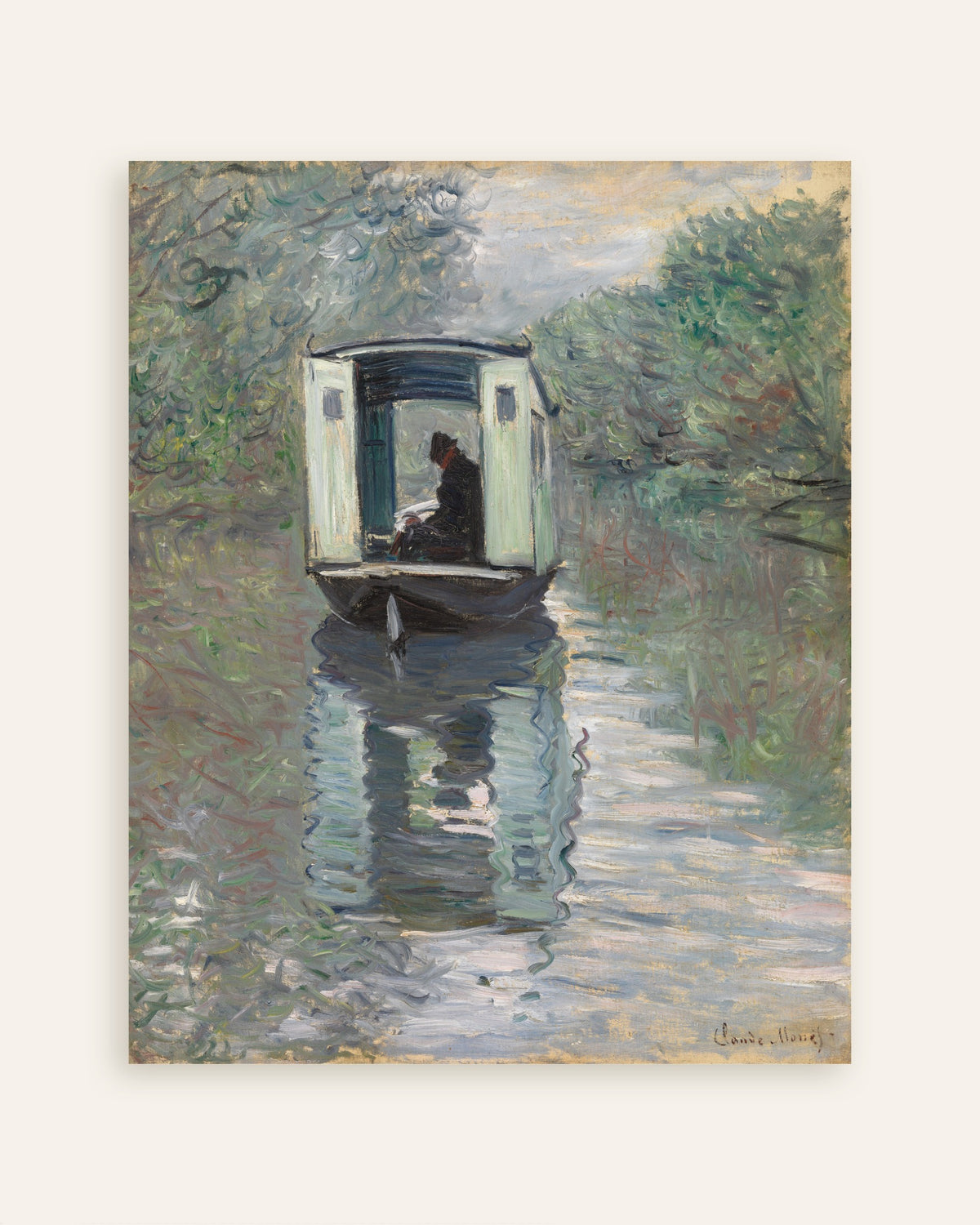 Poster La barca-atelier (1876) di Claude Monet, miniatura
