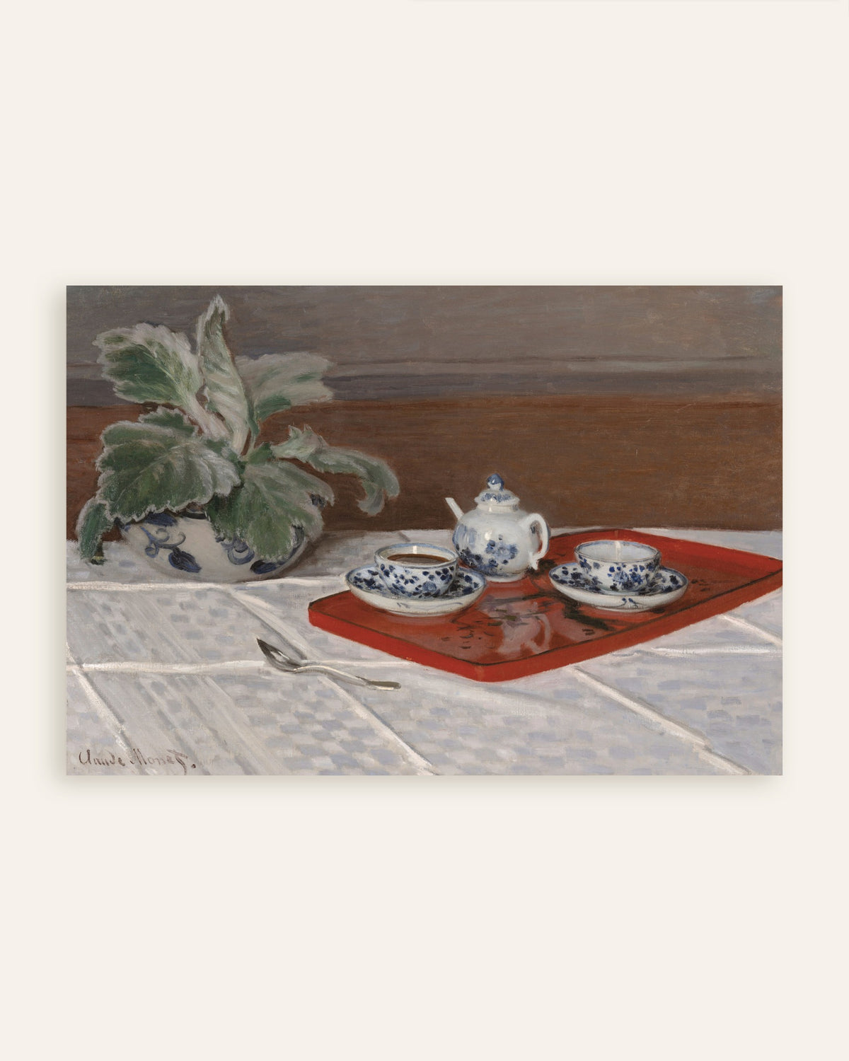 Poster Il servizio da tè (1872) di Claude Monet, miniatura