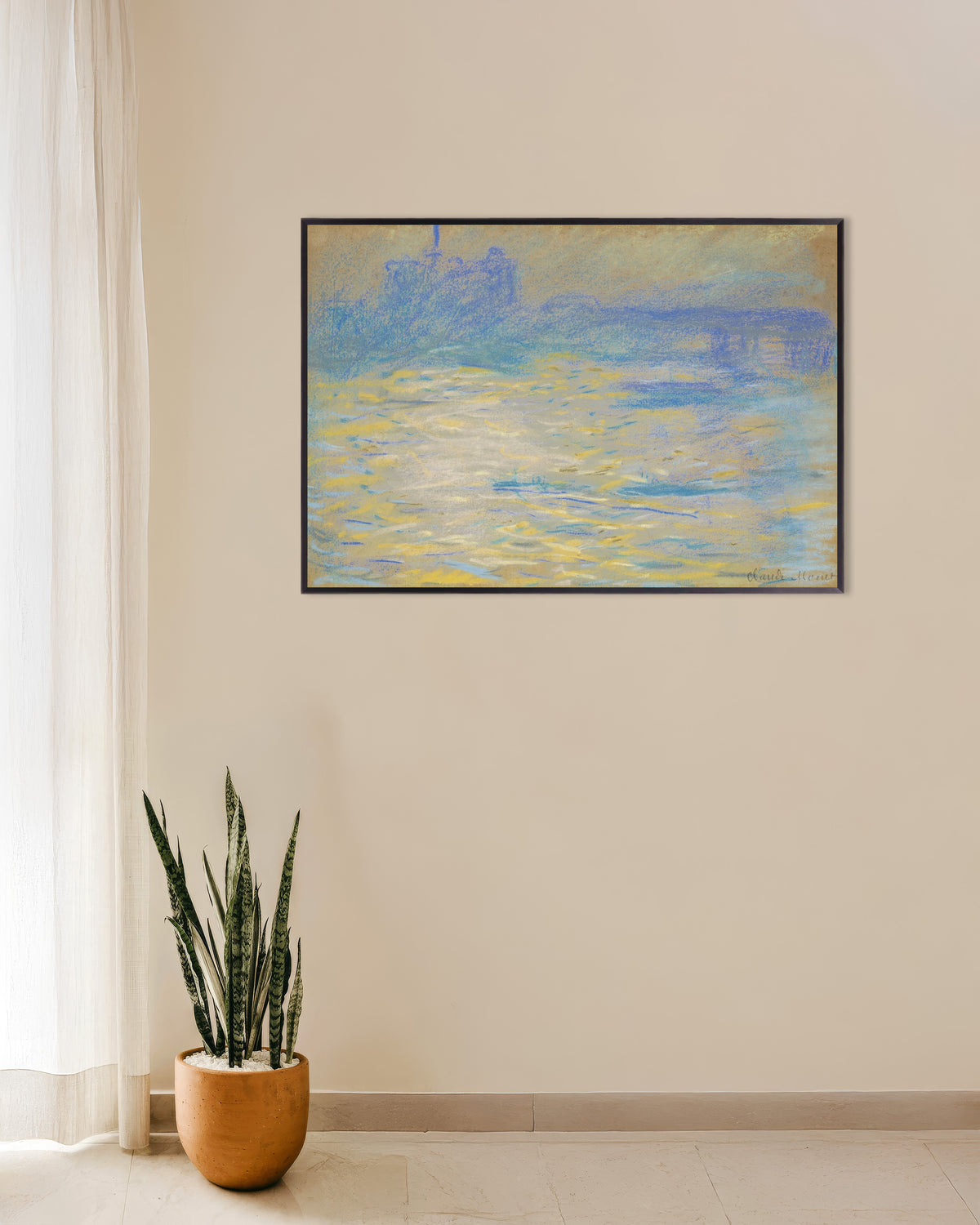 Poster Il Tamigi (1901) di Claude Monet con cornice in metallo