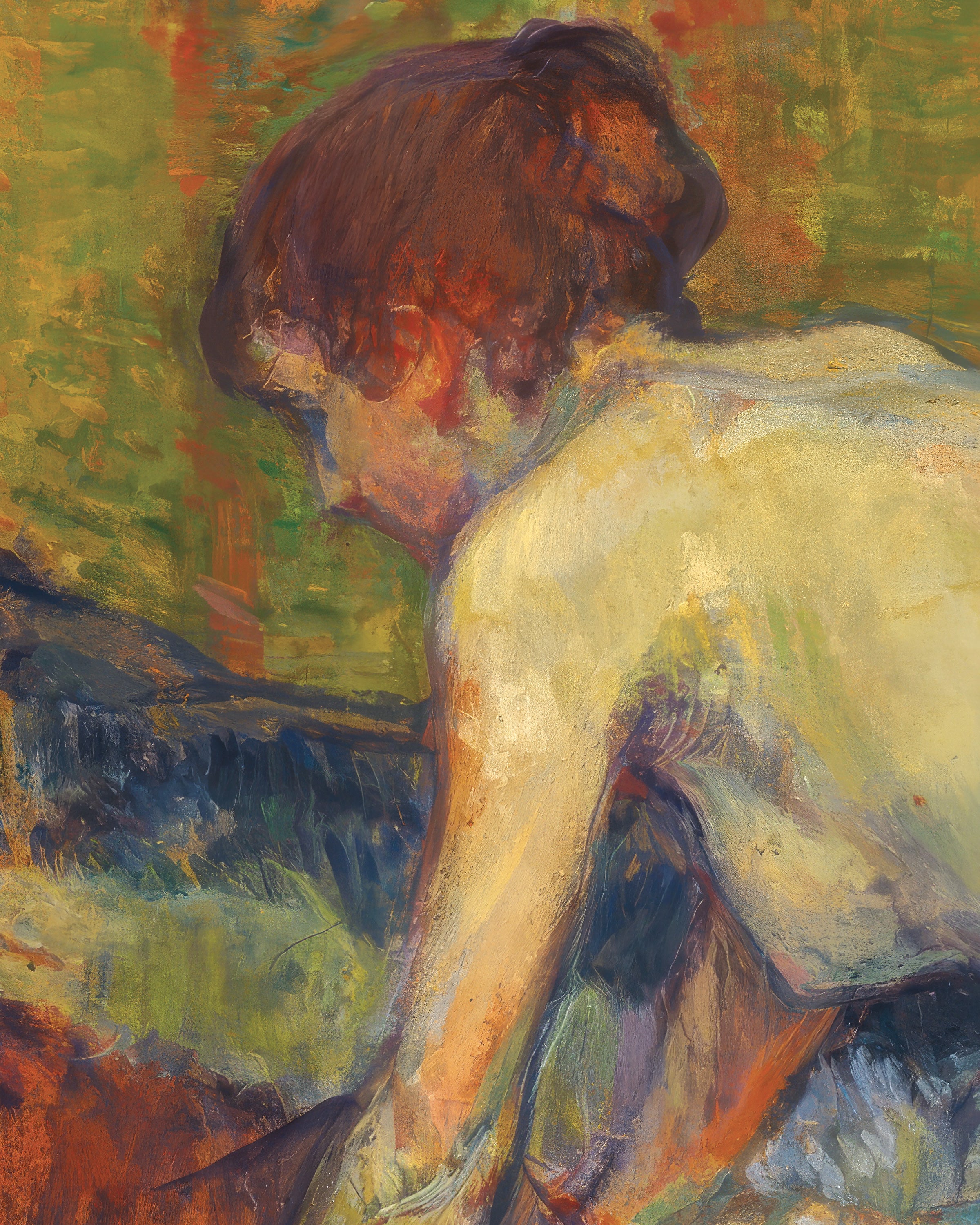 Poster di Henri de Toulouse-Lautrec: Nudo Rosso Accovacciato