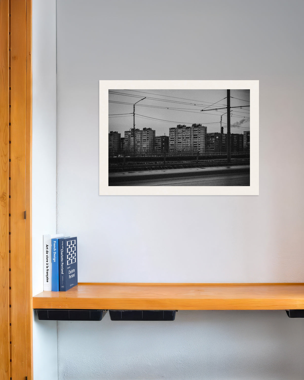 Poster «Grattacieli oltre i cavi del tram»