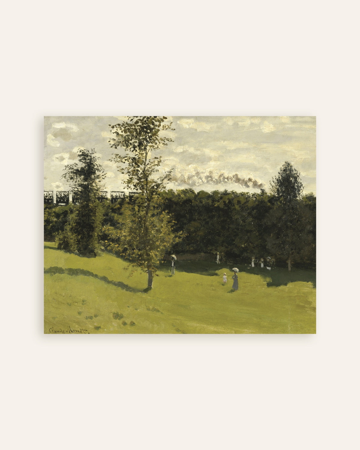 Poster Treno nella campagna (circa 1870) di Claude Monet, miniatura