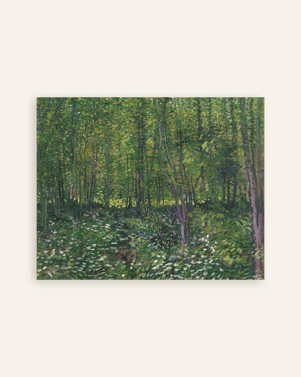 Poster di Alberi e sottobosco (1887) di Vincent van Gogh, miniatura