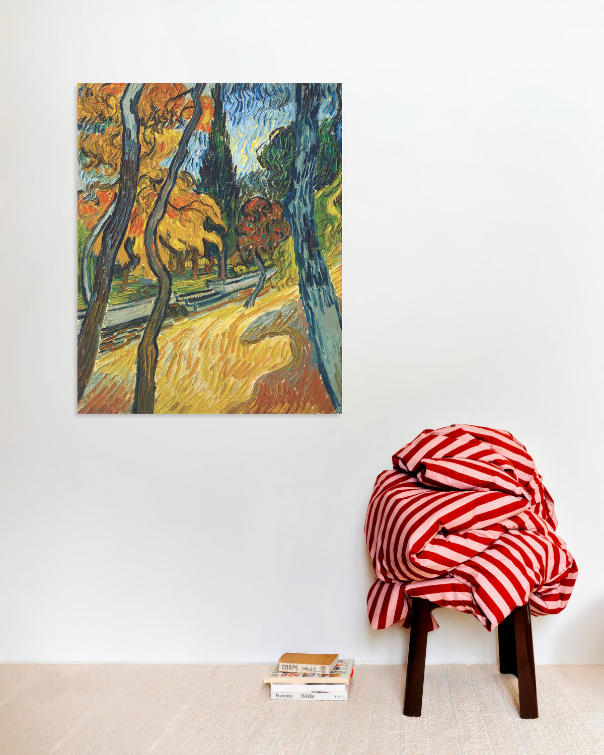 Poster di Alberi nel giardino del manicomio (1889) di Vincent van Gogh
