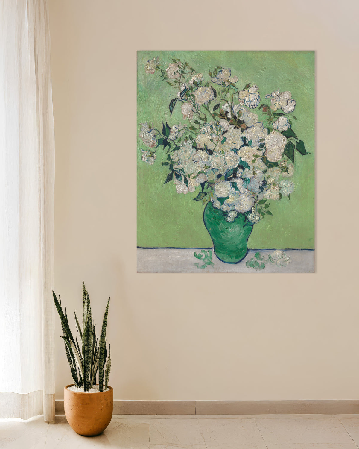 Poster di Vaso con rose (1890) di Vincent van Gogh