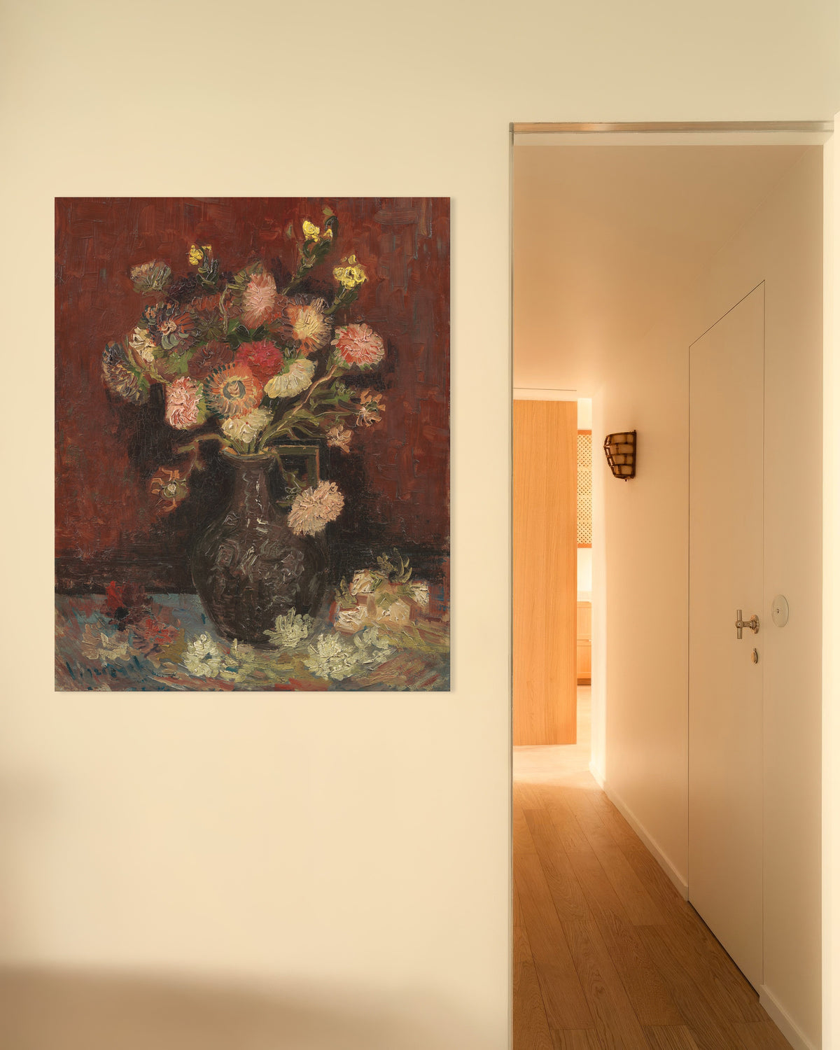 Poster di Vaso con astri cinesi e gladioli (1886) di Vincent van Gogh