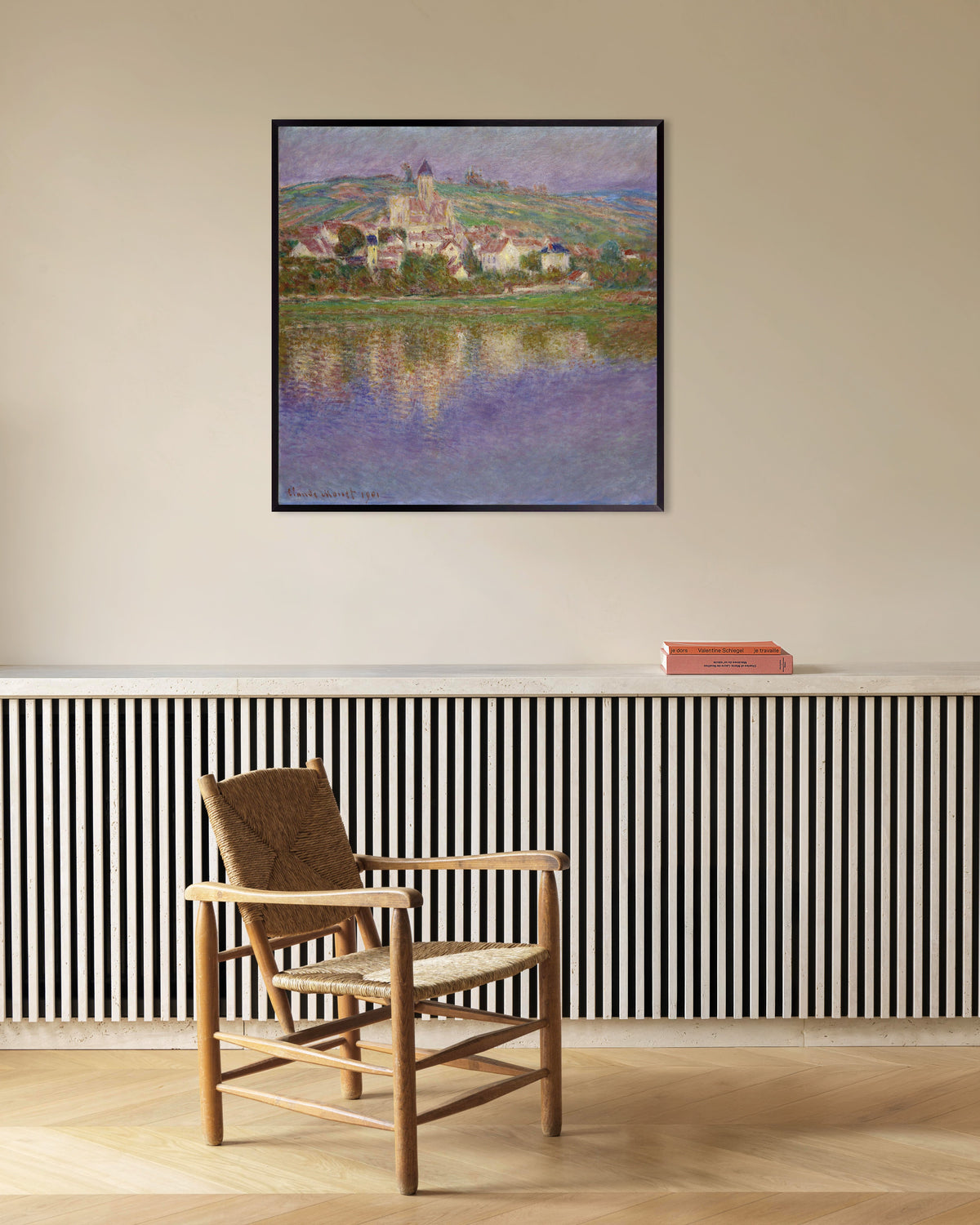 Poster Vétheuil (1901) di Claude Monet con cornice in metallo