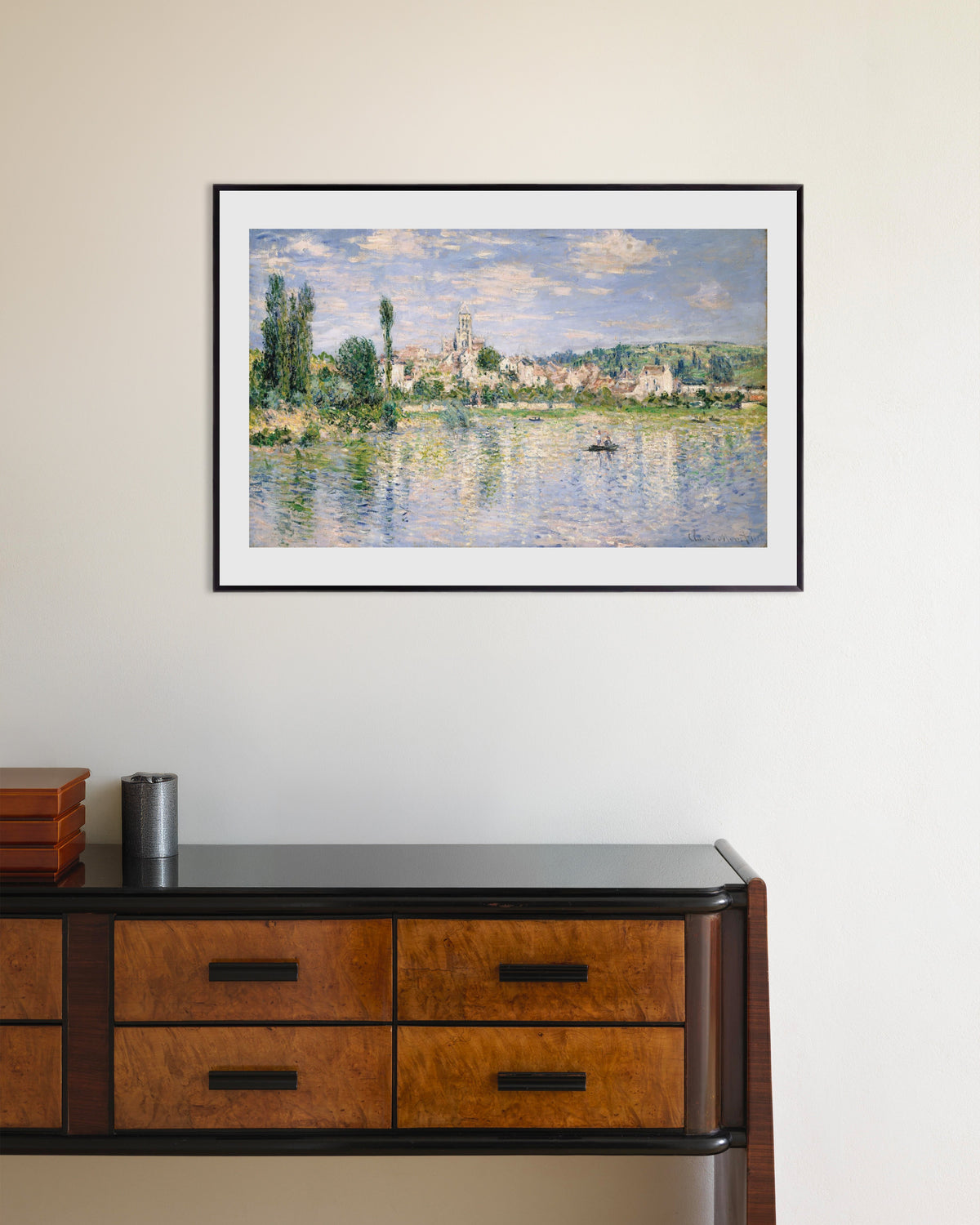 Poster Vétheuil d'estate (1880) di Claude Monet con cornice in metallo