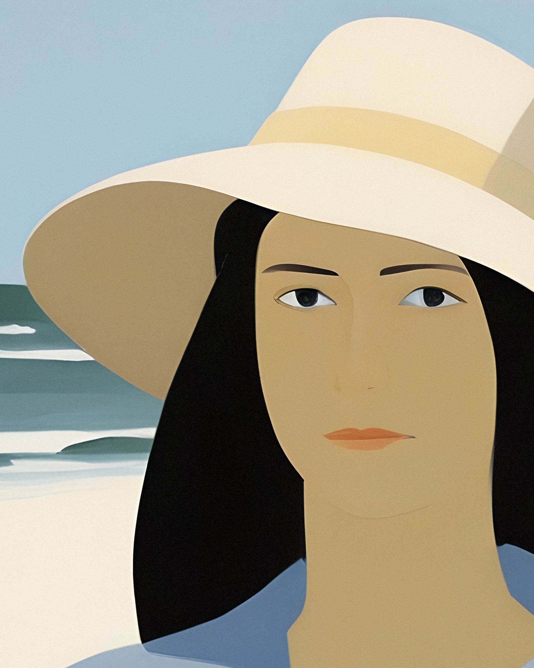 Vi e il suo cappello - Ritratto da spiaggia stampe