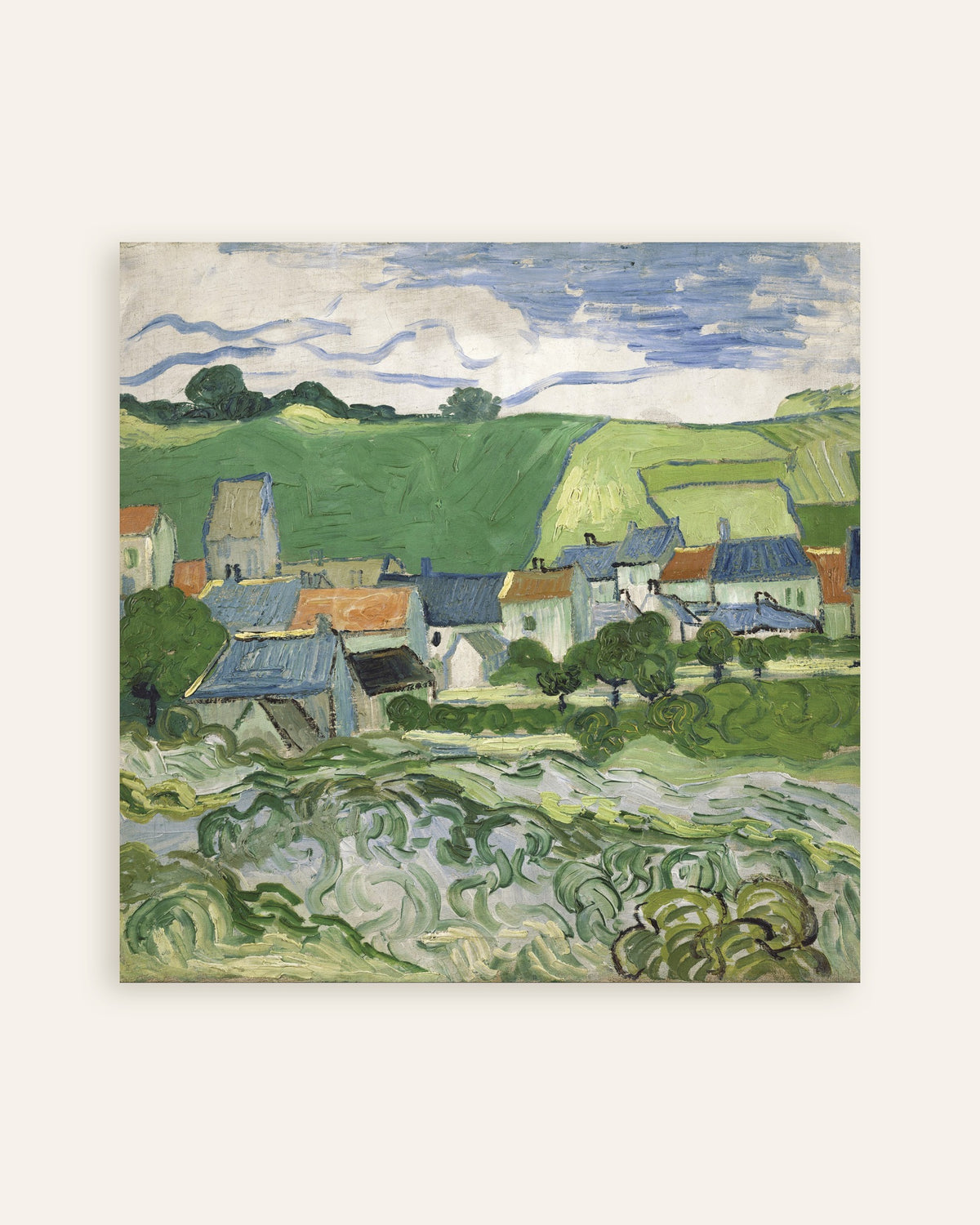 Poster di Veduta di Auvers (1890) di Vincent van Gogh, miniatura