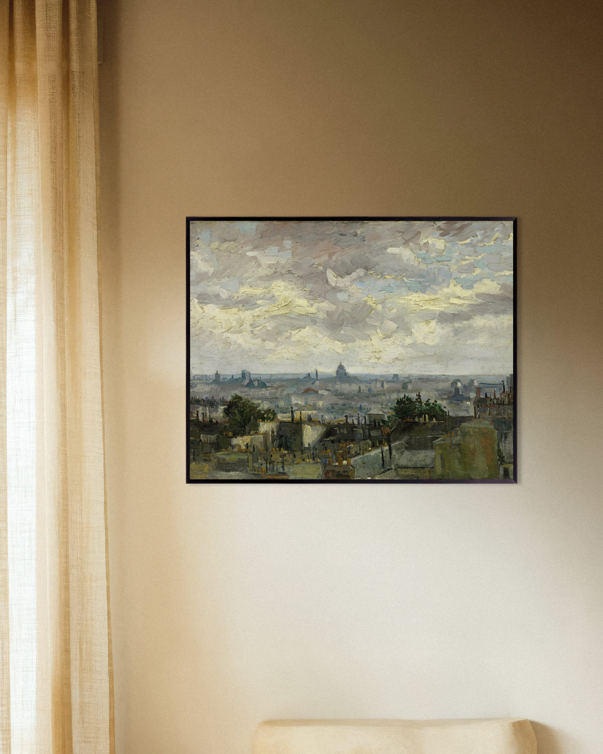 Poster di Veduta di Parigi (1886) di Vincent van Gogh, con cornice in metallo