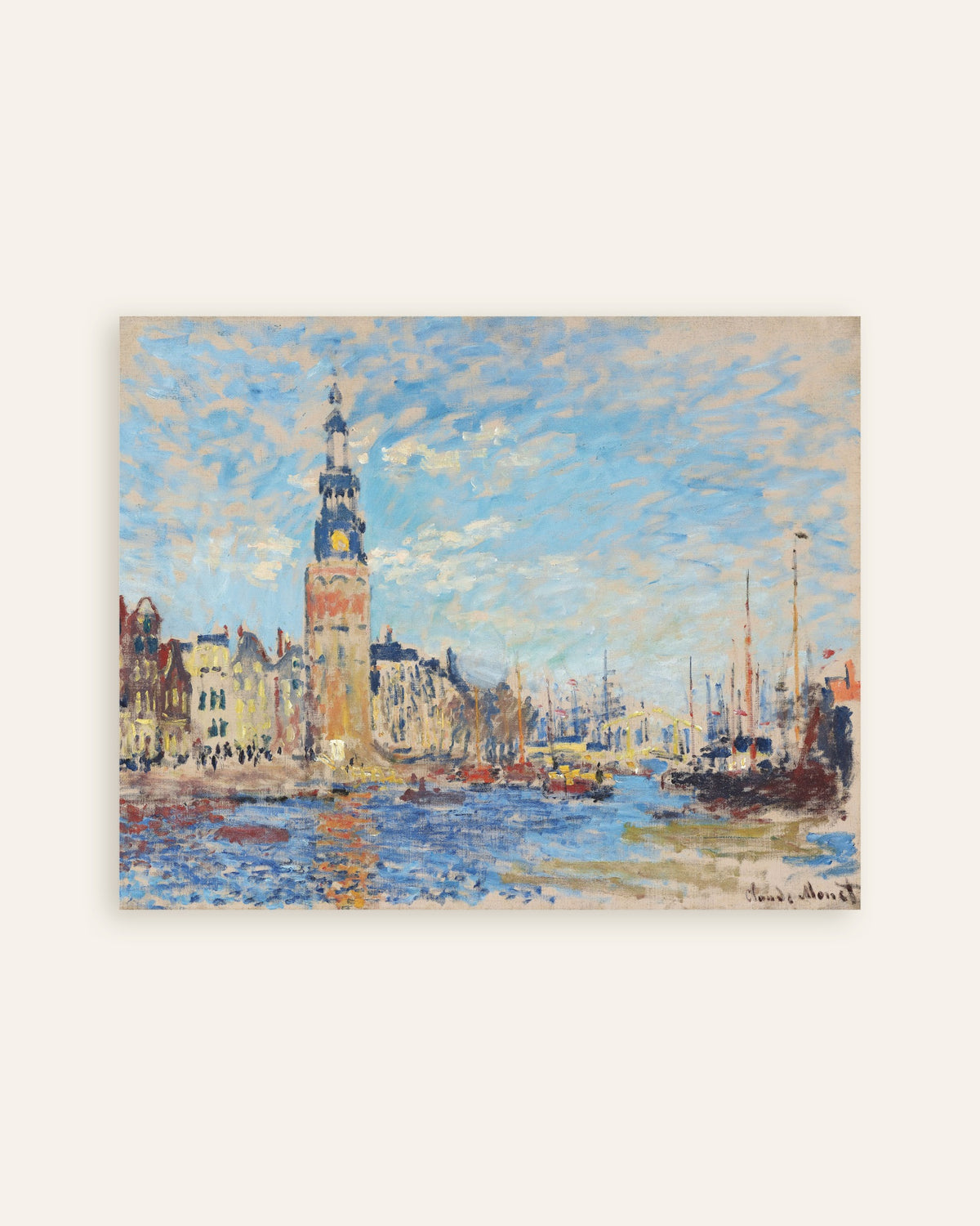 Poster Veduta della Montelbaanstoren, Amsterdam (1874) di Claude Monet, miniatura