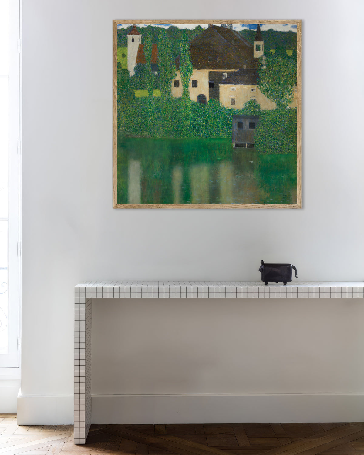 Poster di Castello sull’acqua (1908–1909) di Gustav Klimt, con cornice in legno naturale