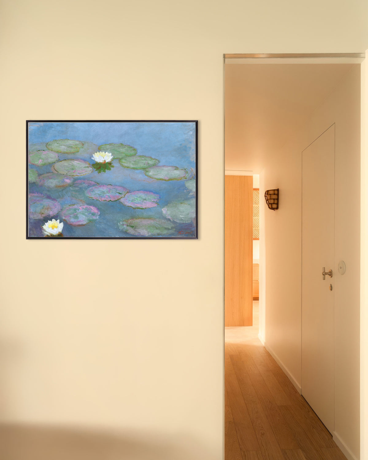 Poster Ninfee (circa 1897–1899) di Claude Monet con cornice in metallo