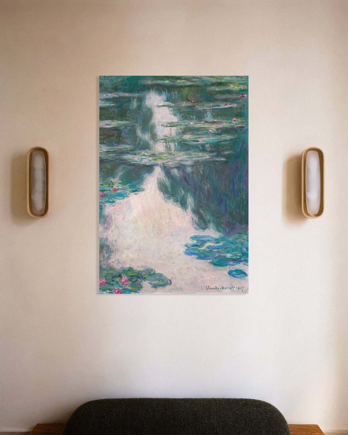 Poster Ninfee, tempo grigio (1907) di Claude Monet