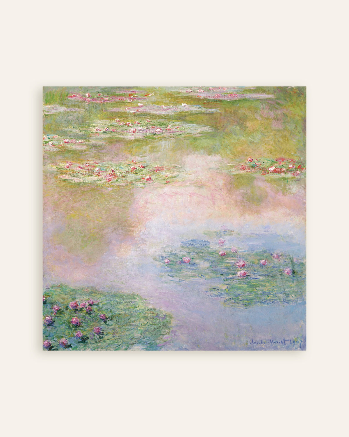 Poster Ninfee, riflessi rosa (1907) di Claude Monet, miniatura