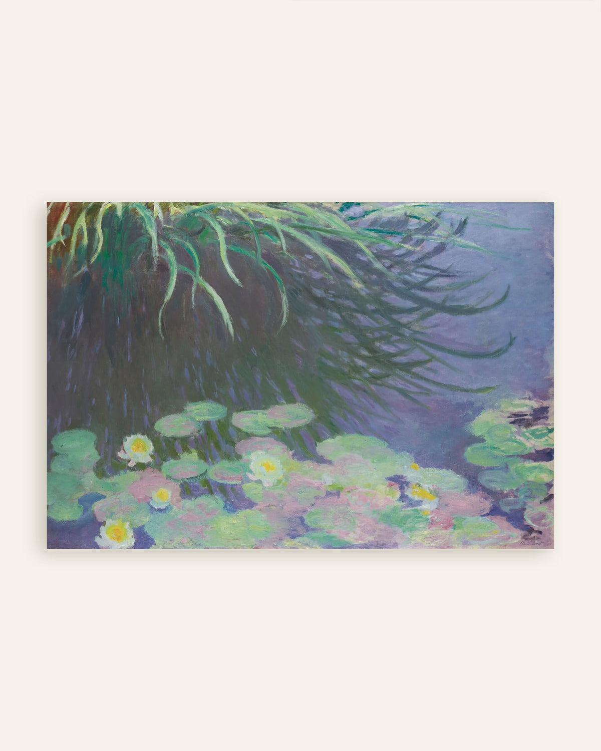 Poster Ninfee con riflessi di erba alta (1914–1917) di Claude Monet, miniatura