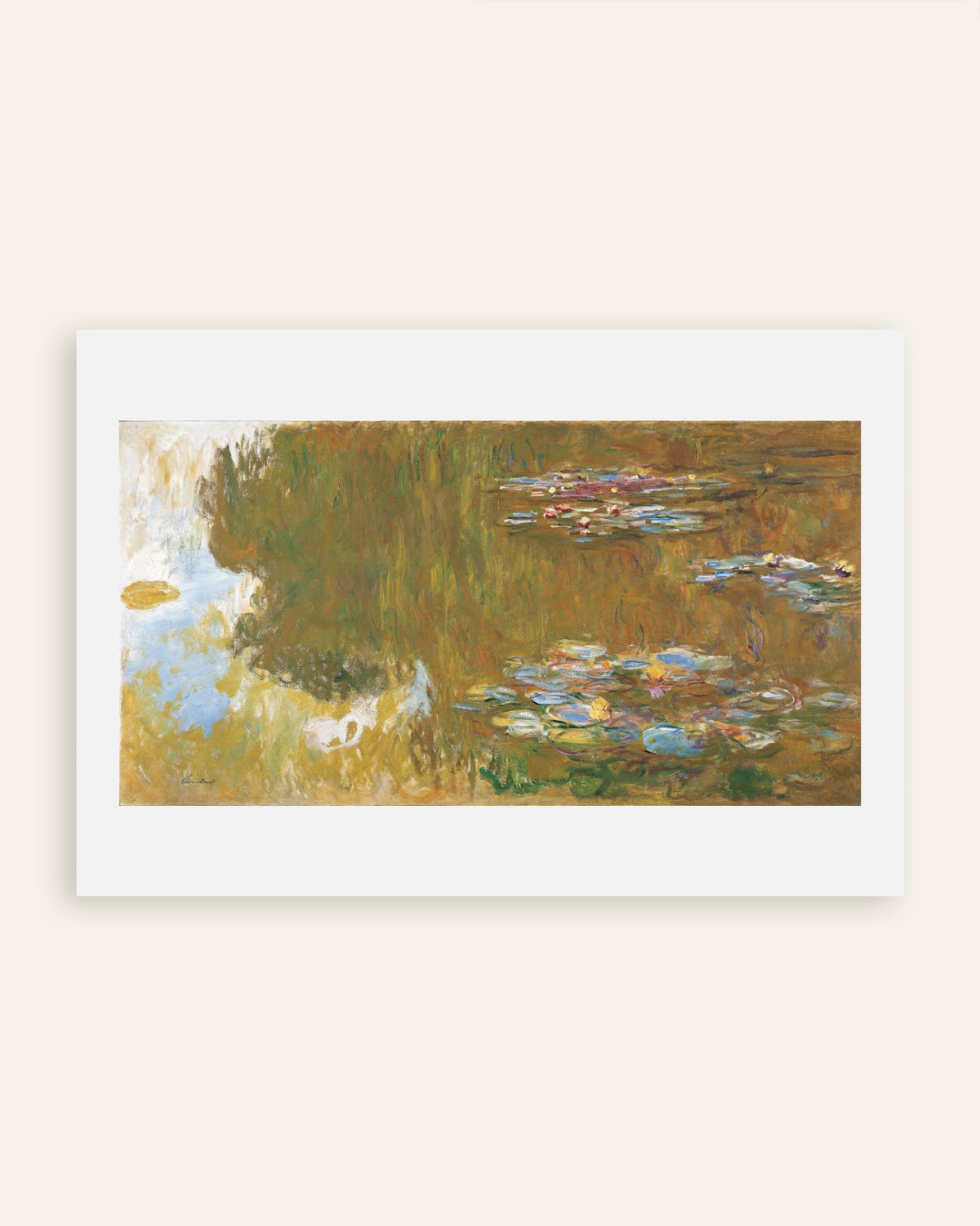 Poster Stagno delle ninfee con riflessi di salice (circa 1917–1919) di Claude Monet, miniatura