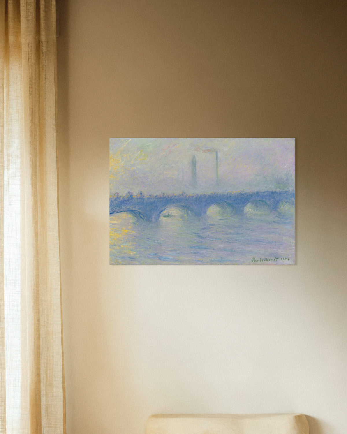 Poster Il ponte di Waterloo, effetto di nebbia (1904) di Claude Monet