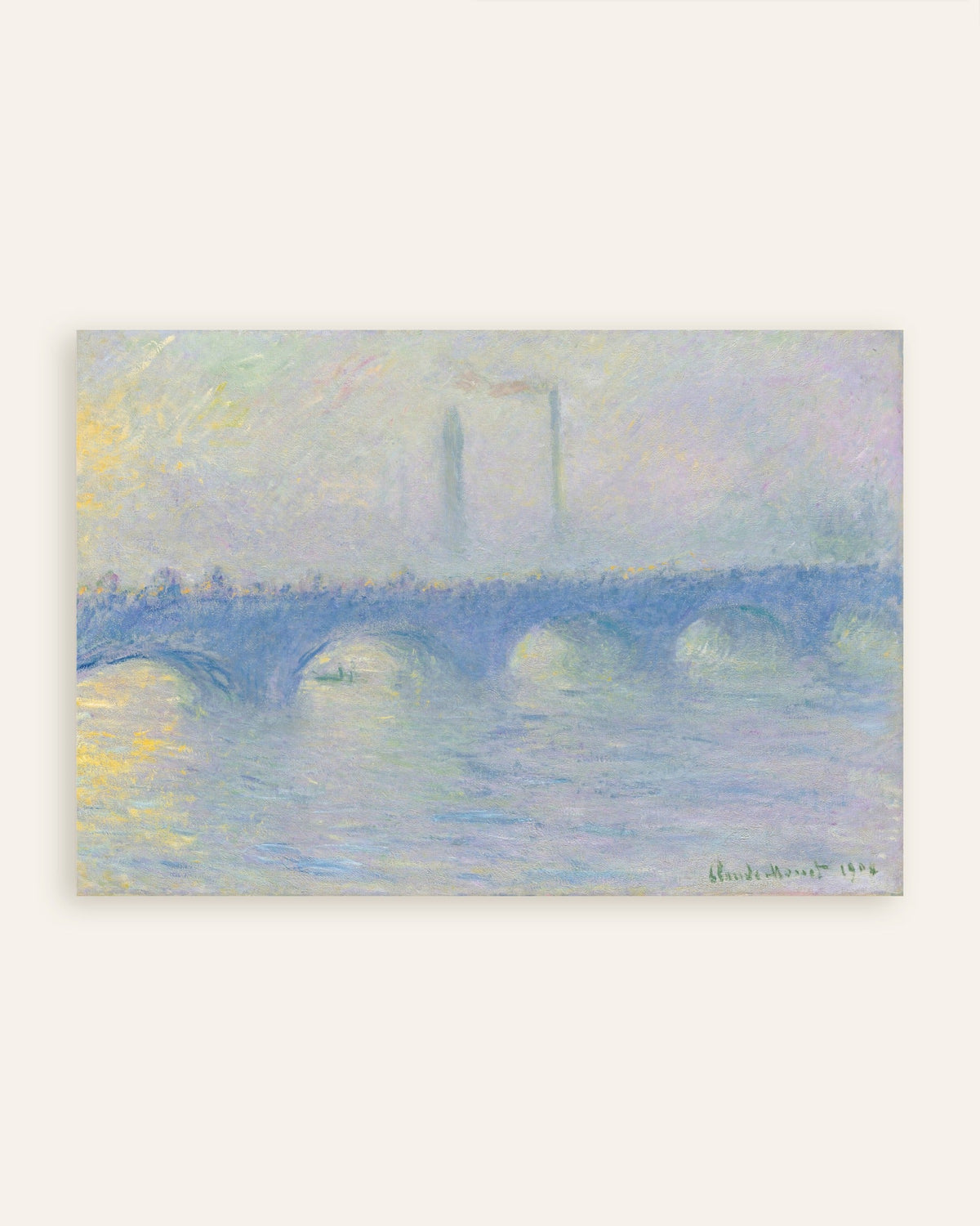 Poster Il ponte di Waterloo, effetto di nebbia (1904) di Claude Monet, miniatura