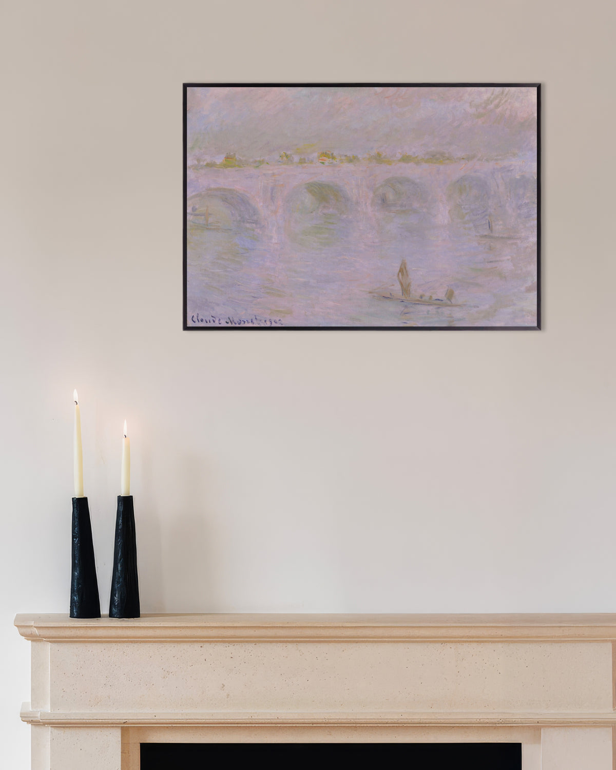 Poster Il ponte di Waterloo, Londra (1902) di Claude Monet con cornice in metallo