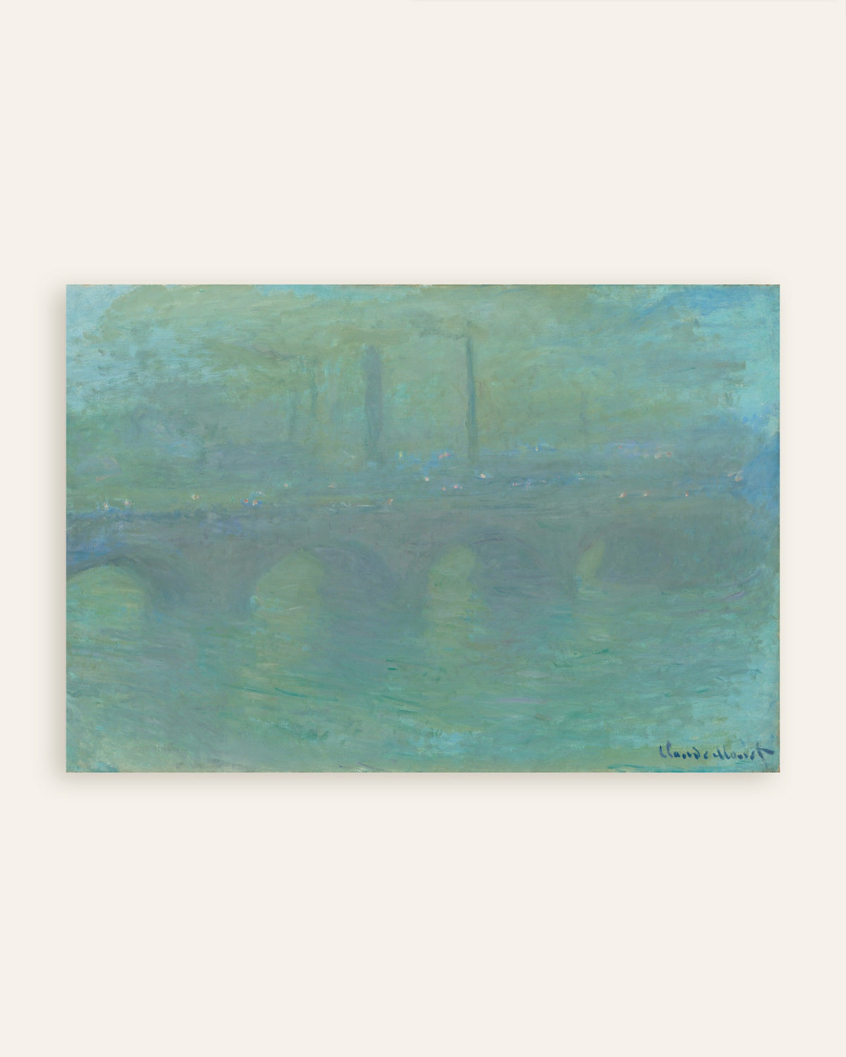 Poster Il ponte di Waterloo, Londra, al crepuscolo (1904) di Claude Monet, miniatura