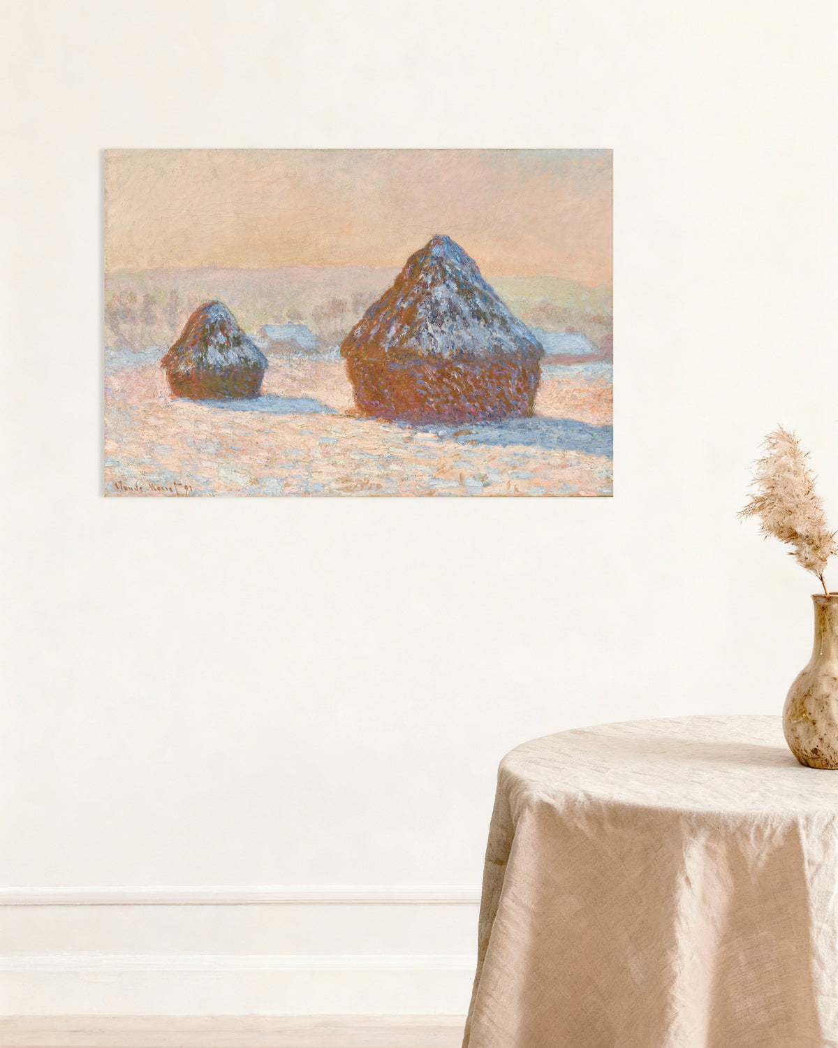 Poster Covoni, effetto neve, mattino (1891) di Claude Monet